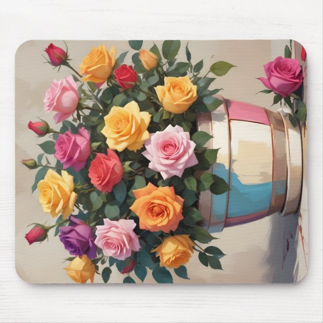 Tapis De Souris Bouquet de roses colorées (Devant)