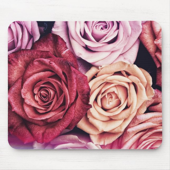 Tapis De Souris Bouquet de roses roses (Devant)