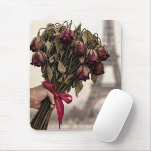 Tapis De Souris Bouquet de roses rouges fanées à Paris 