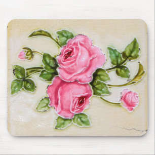 Tapis De Souris Bouquet décoratif rose roses Ordinateur