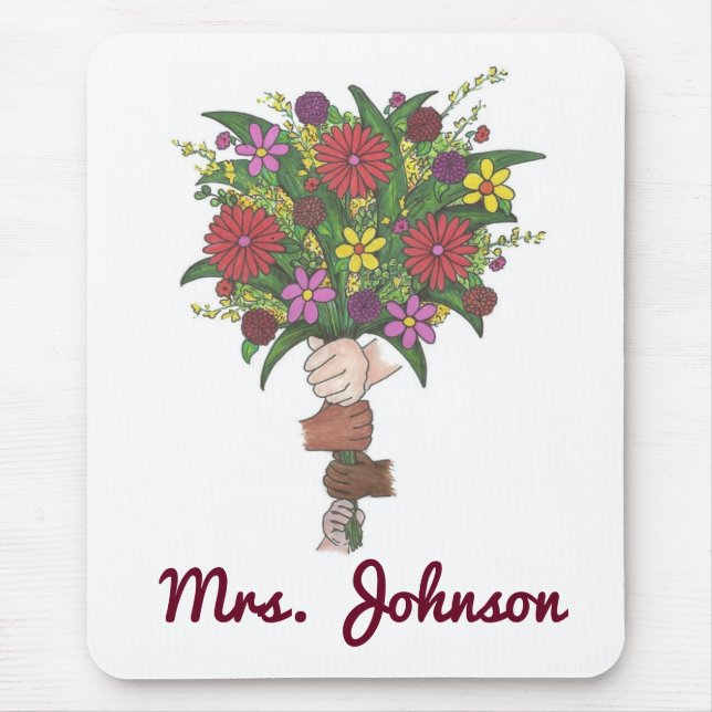 Tapis De Souris Bouquet d'enseignant personnalisé Mousepad (Devant)