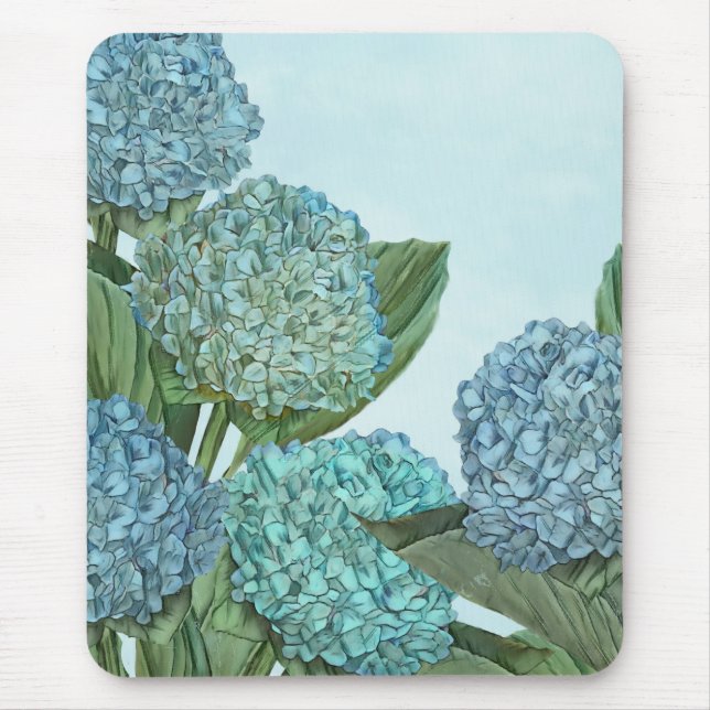 Tapis De Souris Bouquet d'été Blue Hydrangea (Devant)