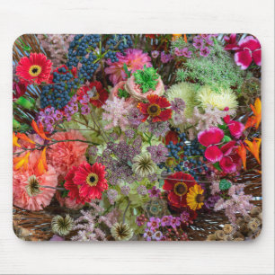 Tapis De Souris Bouquet floral automnal riche avec Gerberas et Bai