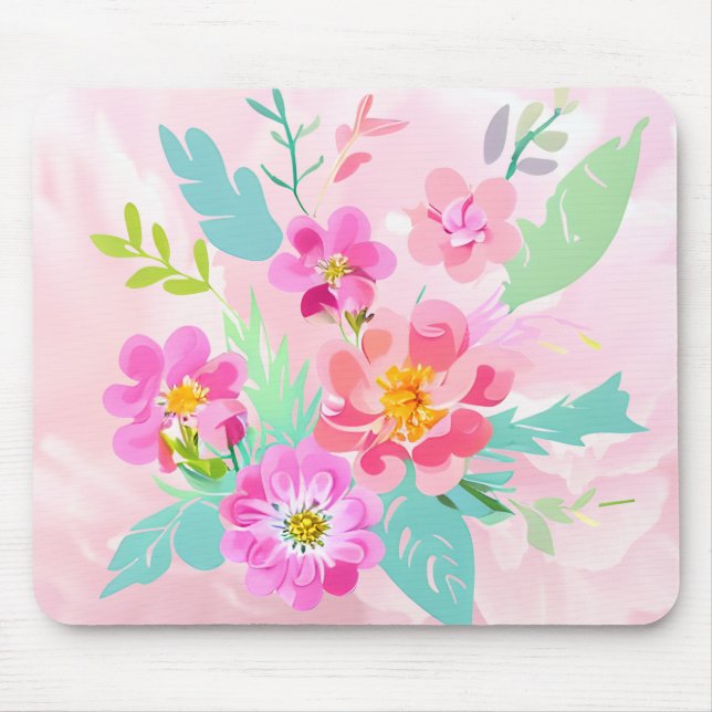 Tapis De Souris Bouquet floral coloré (Devant)