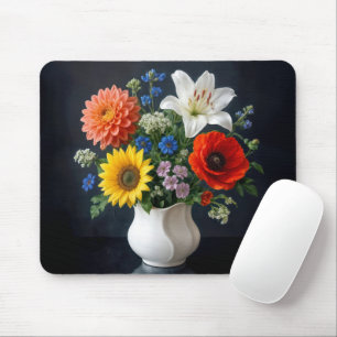 Tapis De Souris Bouquet floral d'été dans un vase