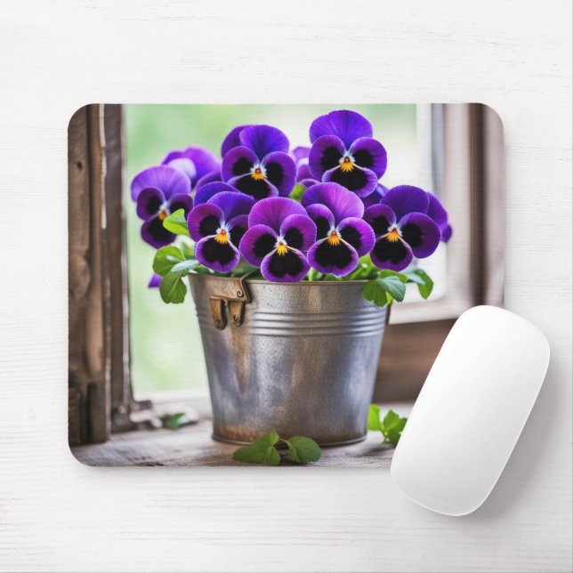 Tapis De Souris Bouquet Purple Pansy (Avec souris)