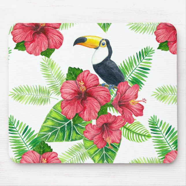 Tapis De Souris Bouquet Toucan et tropical (Devant)