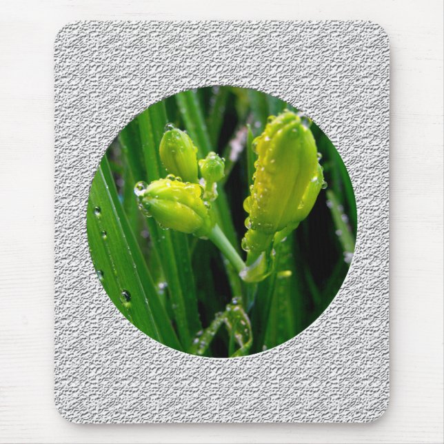 Tapis De Souris bourgeons verts printaniers (Devant)