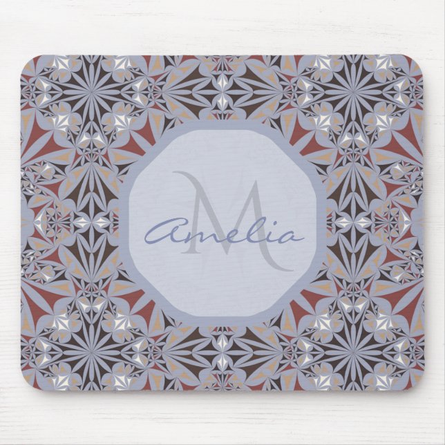 Tapis De Souris Bourgogne et gris Elégant Motif Personnalisé (Devant)