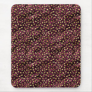 Tapis De Souris Bourgogne et Or Série Léopard Design 1