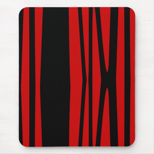Tapis De Souris Bousepad moderne, noir, rouge, abstrait (Devant)
