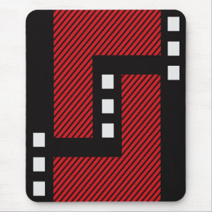 Tapis De Souris Bousepad moderne, noir, rouge, blanc, abstrait