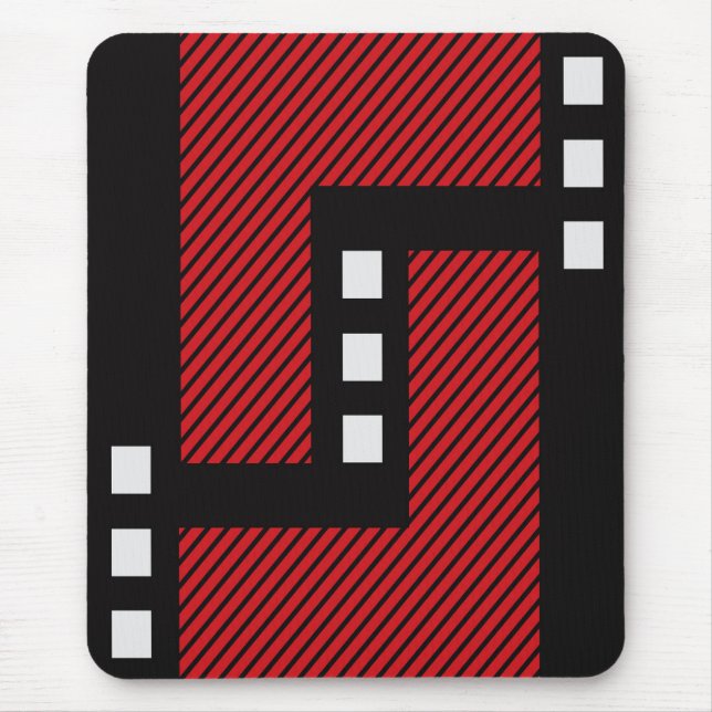 Tapis De Souris Bousepad moderne, noir, rouge, blanc, abstrait (Devant)