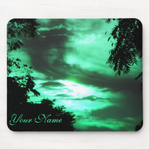 Tapis De Souris Bousepad vert ciel nuageux