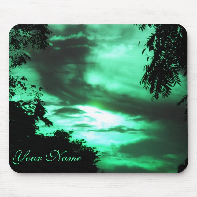 Tapis De Souris Bousepad vert ciel nuageux (Devant)