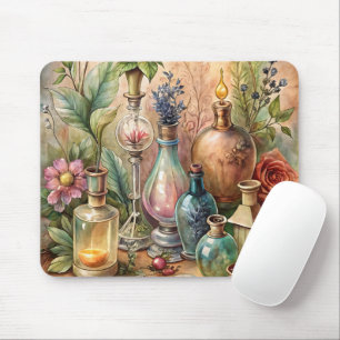 Tapis De Souris Bouteilles d'apothicaire botaniques vintage
