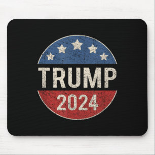 Tapis De Souris Bouton de campagne rétro Trump 2024 Re Elect Presi