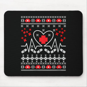 Tapis De Souris Bouton de coeur des femmes - Douleur de Noël moche