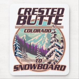 Tapis De Souris Bouton de crête Colorado Logo de snowboard