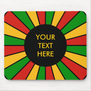 Tapis De Souris BOUTON DRApeau RASTAFARI RAYONS + votre signe ou t