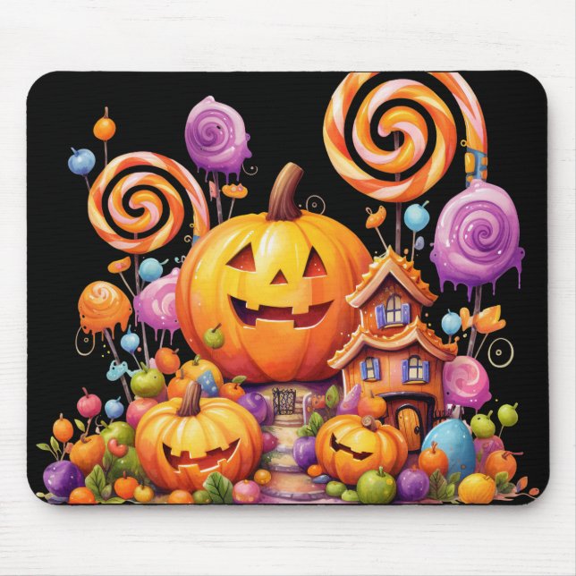 TAPIS DE SOURIS BOUTON HALLOWEEN COLORÉ BRILLANT (Devant)