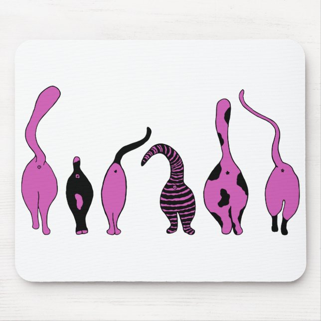 Tapis De Souris Boutons de chat violet (Devant)