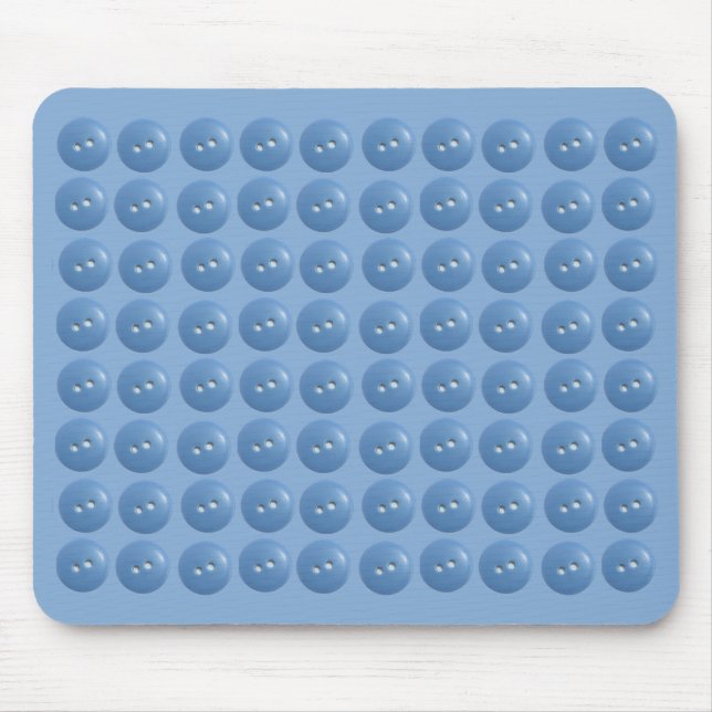 Tapis De Souris Boutons de couture bleus motif bleu (Devant)