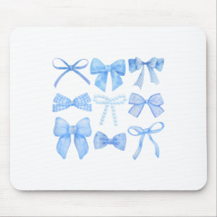 Tapis De Souris Bow Bleu Et Ruban Joli Graphisme Filles Femmes Coq
