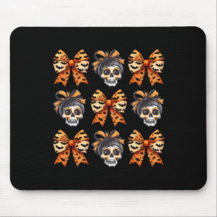 Tapis De Souris Bow Halloween Saison Éffrayante Skeleton mignonne