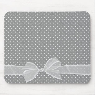 Tapis De Souris Bow Sheer Blanc Sur Pad Souris Pois