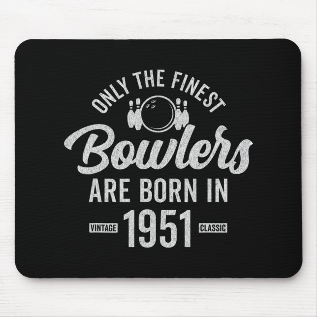 Tapis De Souris Bowler Bowling de 71 ans 1951 71e anniversaire (Devant)