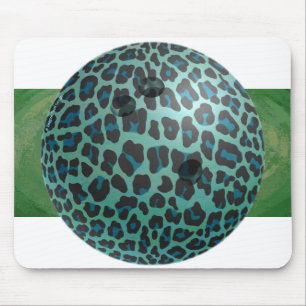 Tapis De Souris Bowling Ball Leopard Turquoise