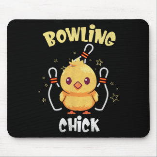 Tapis De Souris Bowling Chick Funny Chicken Athlete Bowler Men Wom