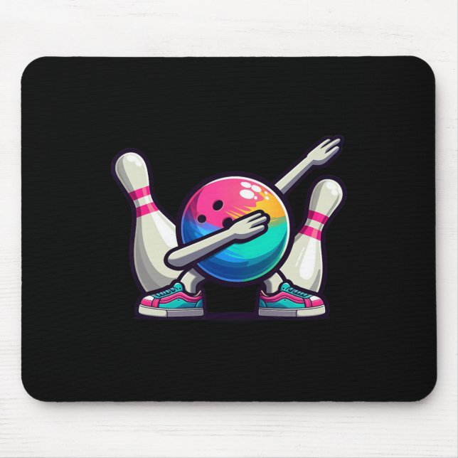 Tapis De Souris Bowling Dab Bowler Bowling Ll Lecteur Pin Garçons (Devant)