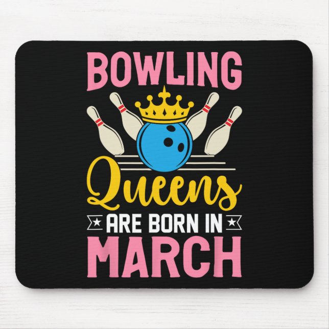Tapis De Souris Bowling Marche Anniversaire Femmes Filles Dames Re (Devant)