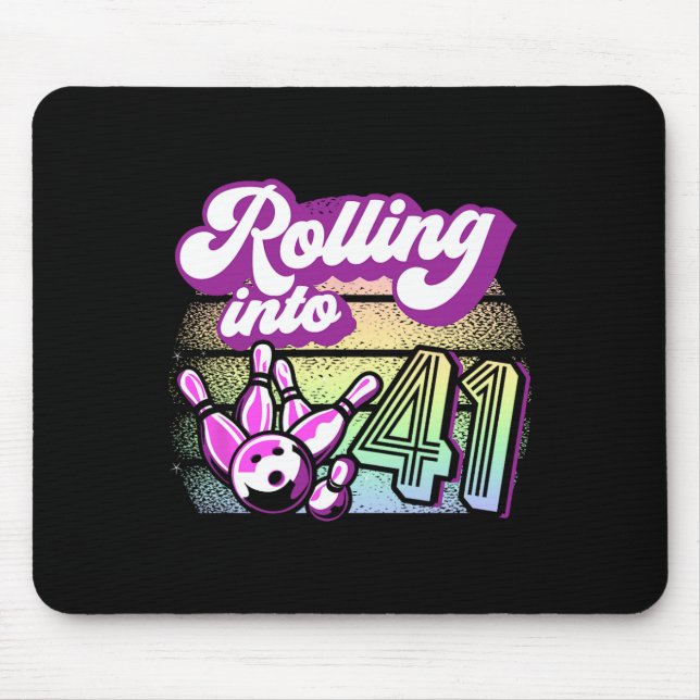 Tapis De Souris Bowling Party Rolling En 41 Bowling Anniversaire (Devant)