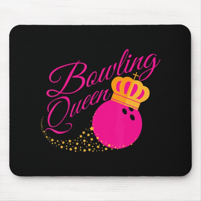 Tapis De Souris Bowling Queen Un Don Amusant Pour Les Filles Bowle (Devant)