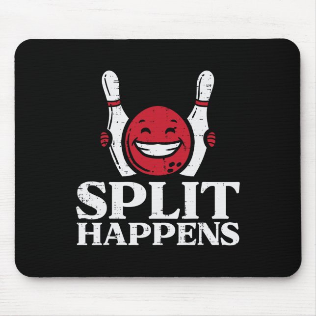 Tapis De Souris Bowling Split se passe drôle Humour Bowler Team Ho (Devant)