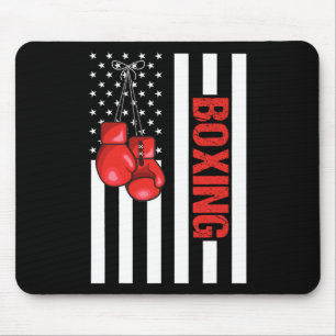 Tapis De Souris Boxe au drapeau américain Boxe patriotique 1