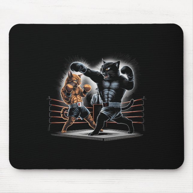 Tapis De Souris Boxe Chats Kitty Boxing Amateurs Design graphique (Devant)