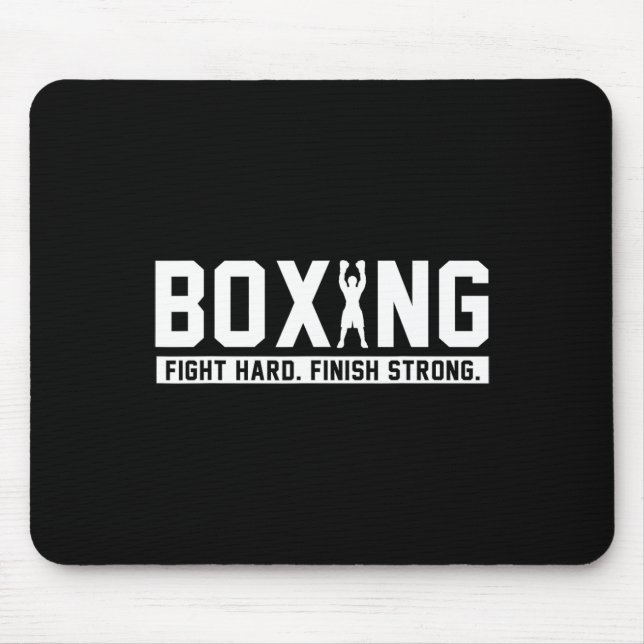 Tapis De Souris Boxe combat dur finition forte Boxe citation cadea (Devant)
