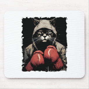 Tapis De Souris Boxe De Chat Avec Gants Et Boxer De Chat Uniforme