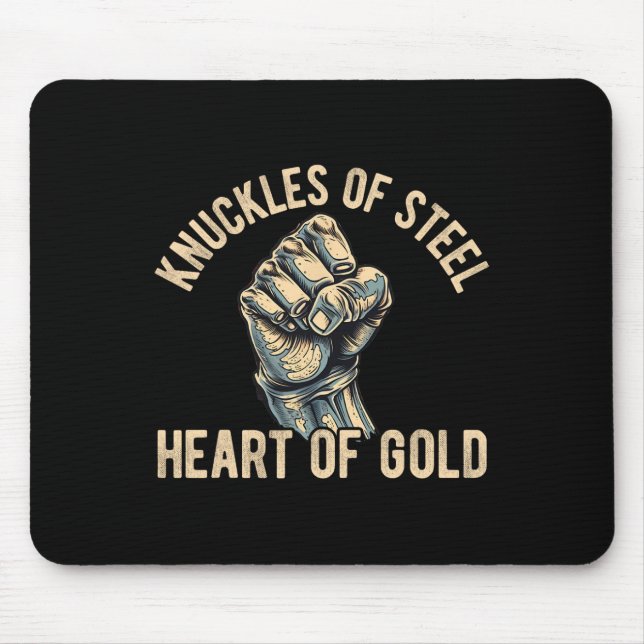 Tapis De Souris Boxe de Knuckle nu Hommes Poing Combattre Knuckle  (Devant)
