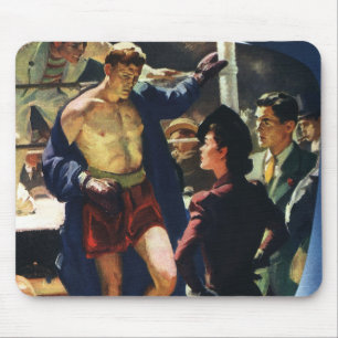 Tapis De Souris Boxe de sports vintages, Boxer quittant la ceintur