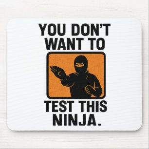 Tapis De Souris Boxe des arts martiaux Ninja Danger Stencil Graphi