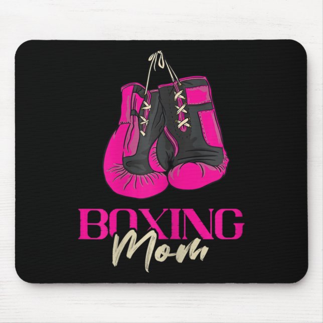 Tapis De Souris Boxe féminine Maman Boxeuse Gants de boxe Kickboxi (Devant)