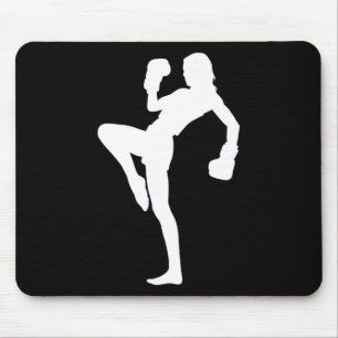 Tapis De Souris Boxe Kickboxeur Hommes Boxe féminine Kickboxing