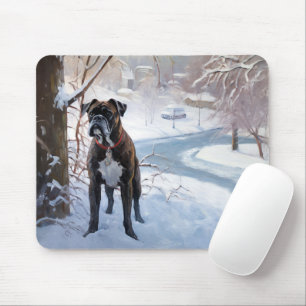 Tapis De Souris Boxe Laisser Neige Noël