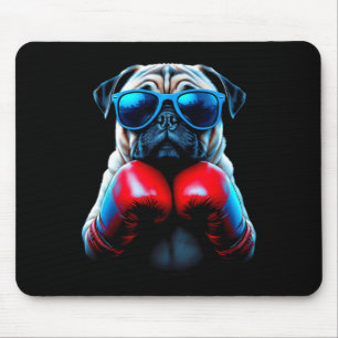 Tapis De Souris Boxe Pug Dog Kickboxing Cool