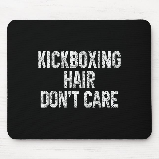 Tapis De Souris Boxe thaïlandaise Cheveux ne se soucient pas Drôle (Devant)